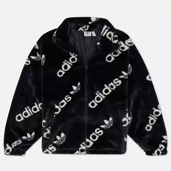 Женская флисовая куртка adidas Originals Faux Fur, цвет чёрный, размер M