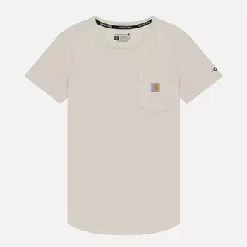 Женская футболка Carhartt Force Relaxed Fit Midweight Pocket, цвет бежевый, размер S
