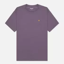 Женская футболка Carhartt WIP W S/S Chase, цвет фиолетовый, размер XS