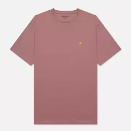 Женская футболка Carhartt WIP W S/S Chase, цвет розовый, размер XL