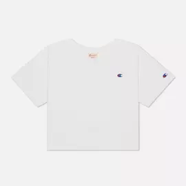 Женская футболка Champion Reverse Weave C Logo Crew Neck Cropped, цвет белый, размер L