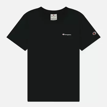 Женская футболка Champion Small Logo Crew Neck, цвет чёрный, размер S