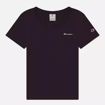 Женская футболка Champion Small Logo V-Neck, цвет фиолетовый, размер XS