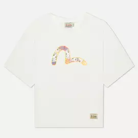 Женская футболка Evisu Daruma All Over Printed Seagull, цвет белый, размер M