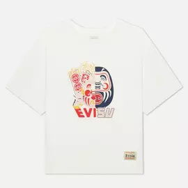 Женская футболка Evisu Double-Face Daruma Print, цвет белый, размер M