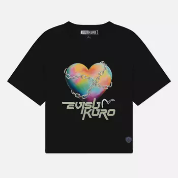 Женская футболка Evisu Evisukuro Chained Heart, цвет чёрный, размер L