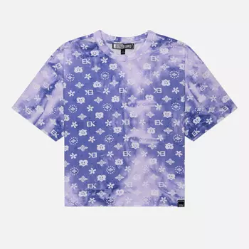 Женская футболка Evisu Evisukuro Printed Monogram Tie Dye, цвет фиолетовый, размер L