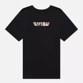 Женская футболка Evisu Gradated Daicock Crane &amp; Brocade, цвет чёрный, размер XS