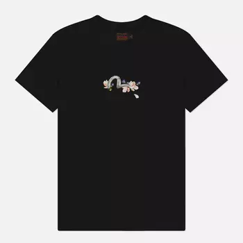 Женская футболка Evisu Printed Seagull Cranes Floral Regular, цвет чёрный, размер L