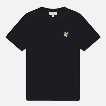 Женская футболка Maison Kitsune Fox Head Patch Regular, цвет чёрный, размер S