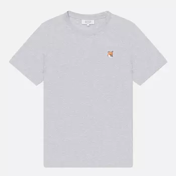 Женская футболка Maison Kitsune Fox Head Patch Regular, цвет серый, размер L