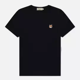 Женская футболка Maison Kitsune Fox Head Patch, цвет чёрный, размер L