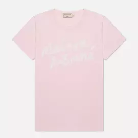 Женская футболка Maison Kitsune Handwriting Classic, цвет розовый, размер S