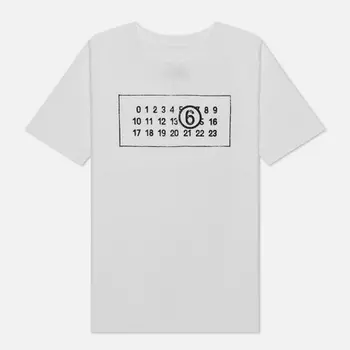 Женская футболка Maison Margiela MM6 Box Logo Numbers, цвет белый, размер S