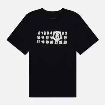 Женская футболка Maison Margiela MM6 Triple Logo, цвет чёрный, размер S