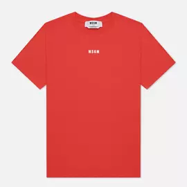 Женская футболка MSGM Micrologo, цвет красный, размер M