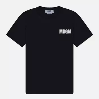 Женская футболка MSGM Never Look Back Logo, цвет чёрный, размер M