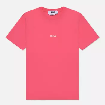 Женская футболка MSGM Script Micrologo, цвет розовый, размер S