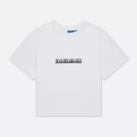 Женская футболка Napapijri Box Cropped, цвет белый, размер M