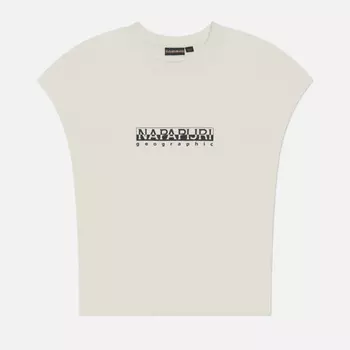 Женская футболка Napapijri Box Loose Sleeves, цвет белый, размер L