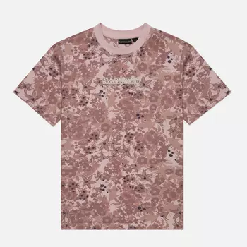 Женская футболка Napapijri Earth All Over Print, цвет розовый, размер M