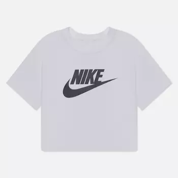 Женская футболка Nike Essential Cropped Icon Futura, цвет белый, размер L