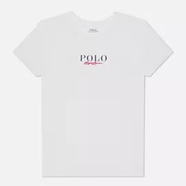 Женская футболка Polo Ralph Lauren Authentic Signature Crew Neck, цвет белый, размер M