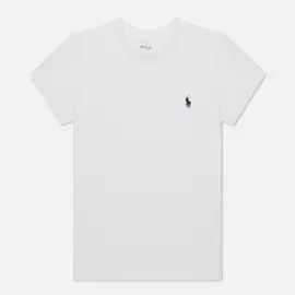 Женская футболка Polo Ralph Lauren Embroidered Logo 30/1 Cotton Jersey, цвет белый, размер L