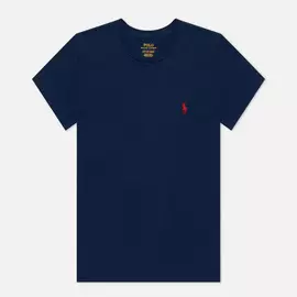 Женская футболка Polo Ralph Lauren Embroidered Logo 30/1 Cotton Jersey, цвет синий, размер XS