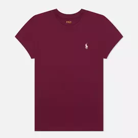 Женская футболка Polo Ralph Lauren Essential Crew Neck Embroidered Pony, цвет красный, размер L