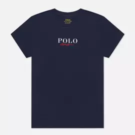 Женская футболка Polo Ralph Lauren Iconic Logo And Signature, цвет синий, размер S