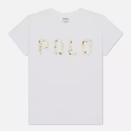 Женская футболка Polo Ralph Lauren Seashell Logo, цвет белый, размер XS