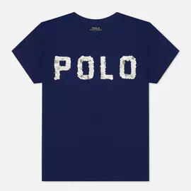 Женская футболка Polo Ralph Lauren Seashell Logo, цвет синий, размер XXS