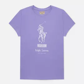Женская футболка Polo Ralph Lauren Signature Big Pony, цвет фиолетовый, размер XXS