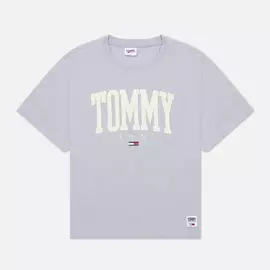 Женская футболка Tommy Jeans ABO Collegiate, цвет фиолетовый, размер XS
