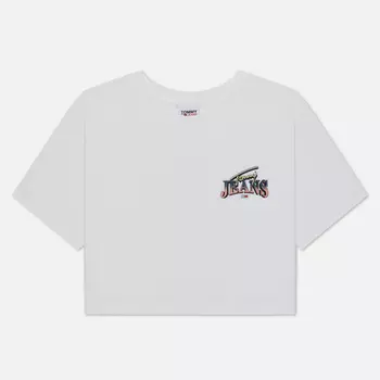 Женская футболка Tommy Jeans Back Graphic Cropped Fit, цвет белый, размер S