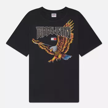 Женская футболка Tommy Jeans Oversized Vintage Eagle, цвет чёрный, размер M