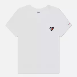 Женская футболка Tommy Jeans Regular Homespun Heart, цвет белый, размер L