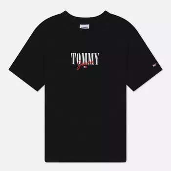 Женская футболка Tommy Jeans Relaxed Essential Logo 1, цвет чёрный, размер S