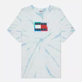 Женская футболка Tommy Jeans Tie Dye Relaxed Fit, цвет белый, размер S