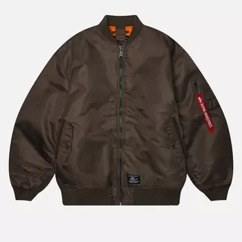Женская куртка бомбер Alpha Industries Oversized MA-1 Mod Flight, цвет коричневый, размер XS
