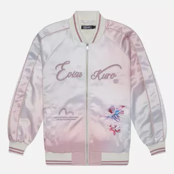 Женская куртка бомбер Evisu Evisukuro Embroidered Virtual Floral Souvenir, цвет розовый, размер M