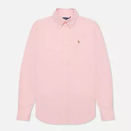 Женская рубашка Polo Ralph Lauren Kendal Washed Oxford Slim Fit, цвет розовый, размер XL