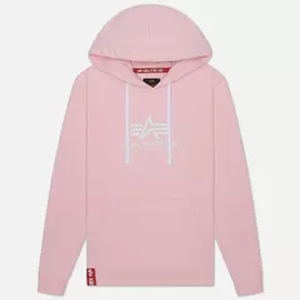 Женская толстовка Alpha Industries New Basic Hoody, цвет розовый, размер XL