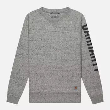 Женская толстовка Carhartt Relaxed Fit Midweight Crew Neck Block Logo Sleeve Graphic, цвет серый, размер S