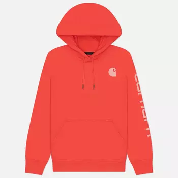 Женская толстовка Carhartt Relaxed Fit Midweight Logo Sleeve Graphic Hoodie, цвет красный, размер S