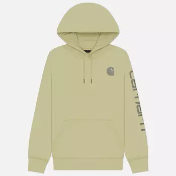 Женская толстовка Carhartt Relaxed Fit Midweight Logo Sleeve Graphic Hoodie, цвет зелёный, размер M