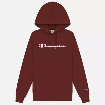 Женская толстовка Champion Big Logo Slim Fit Hoodie, цвет бордовый, размер XS
