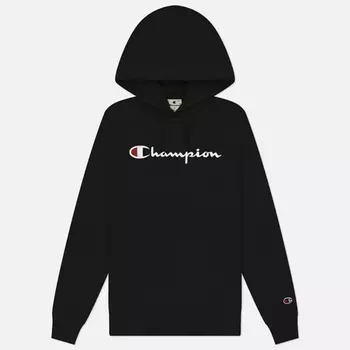 Женская толстовка Champion Big Logo Slim Fit Hoodie, цвет чёрный, размер M