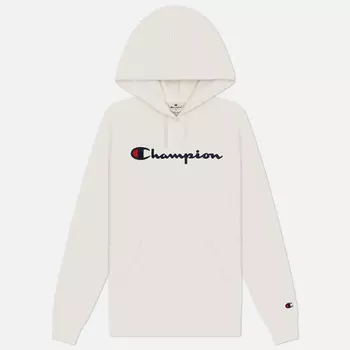 Женская толстовка Champion Big Logo Slim Fit Hoodie, цвет белый, размер L
